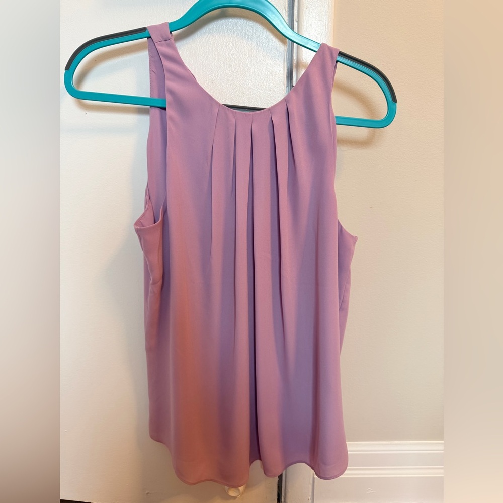 RW&CO. Lavender Pleated Sleeveless Blouse